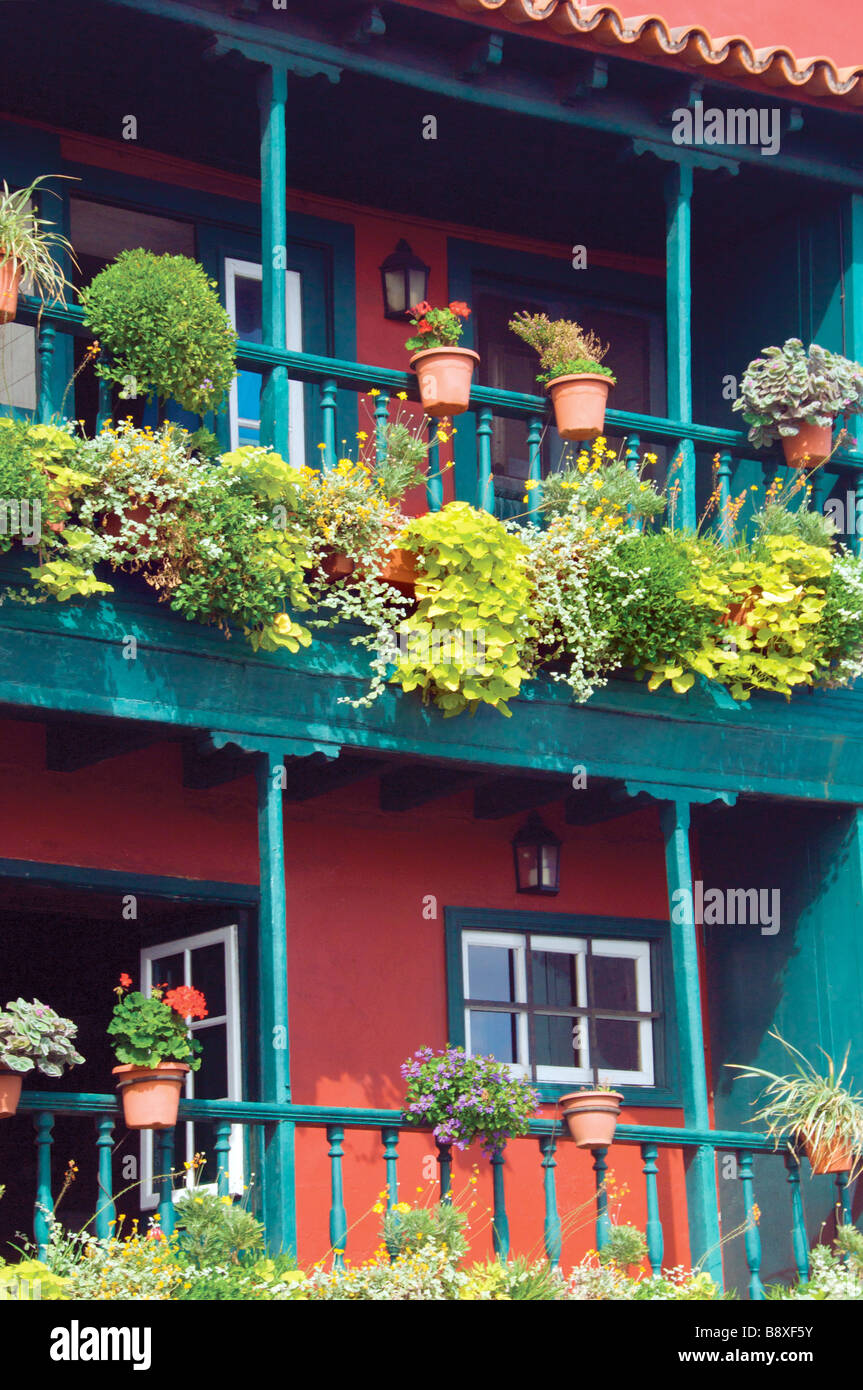 traditional balcony architecture Santa Cruz de la Palma La Palma Canary Island Spain Stock Photo