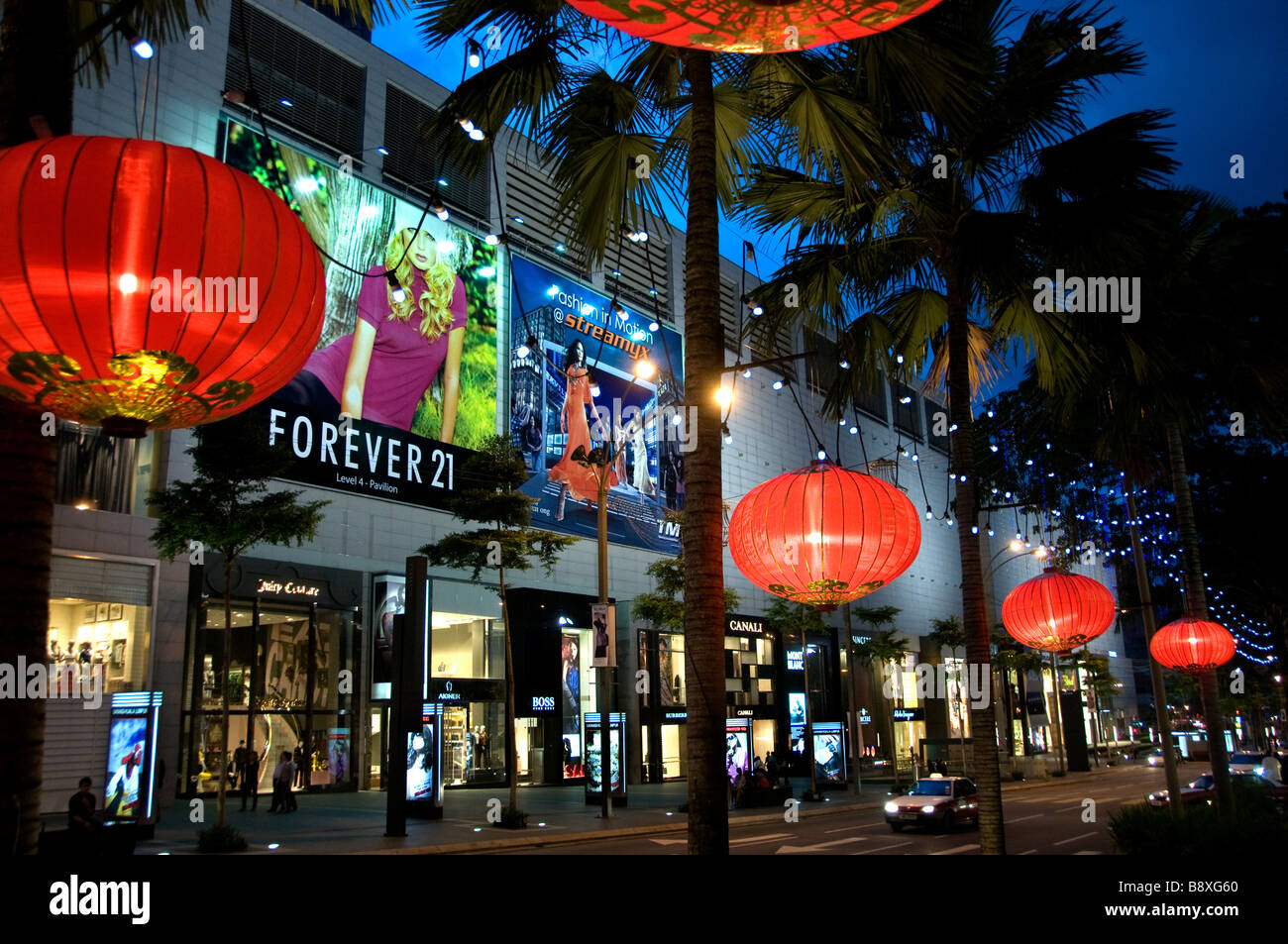 Kuala Lumpur Malaysia Bukit Bintang Star Hill Gallery at night Pavilion Stock Photo