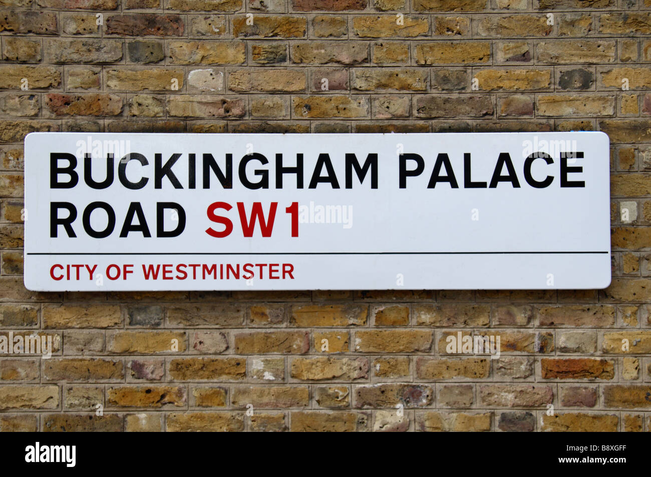Street sign for Buckingham Palace Road, London.  Mar 2009 Stock Photo