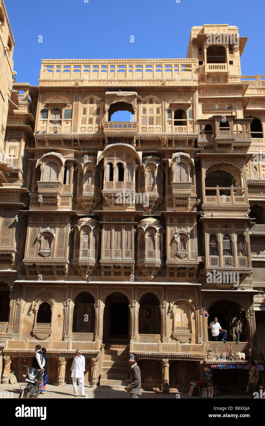 India Rajasthan Jaisalmer Patwa ki Haveli wealthy merchant s mansion Stock Photo
