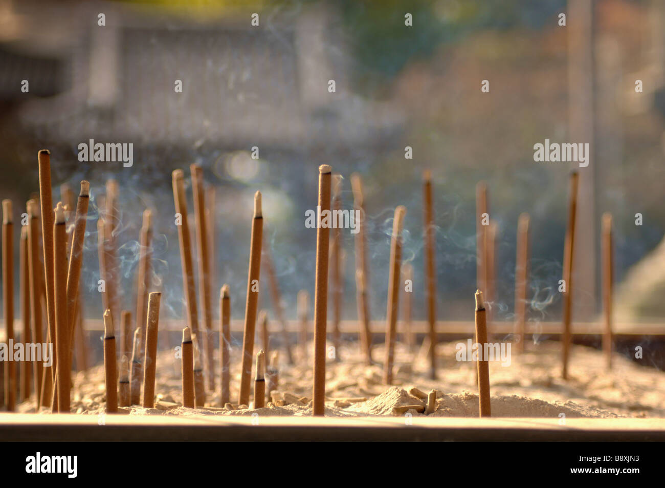 Burning incense sticks Kyoto Japan Stock Photo Alamy