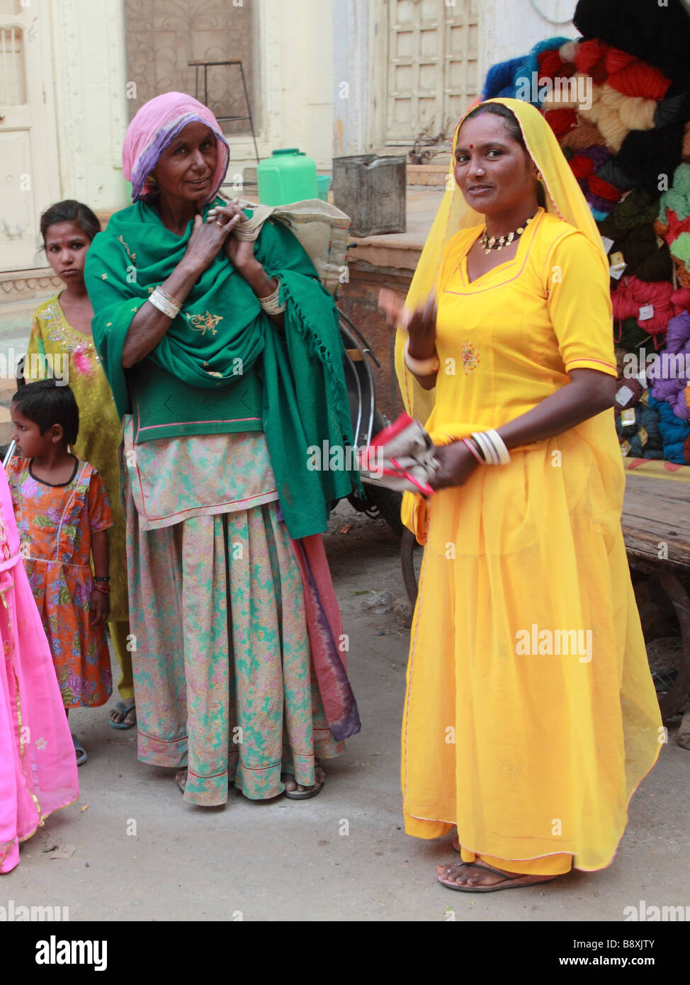 India Rajasthan Jaisalmer rajasthani women Stock Photo