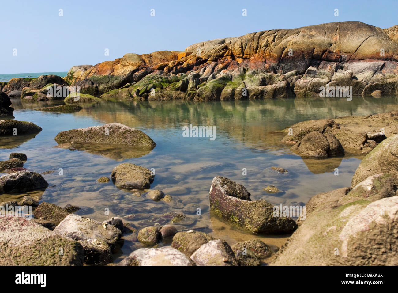 View water moving between stones hi-res stock photography and images ...