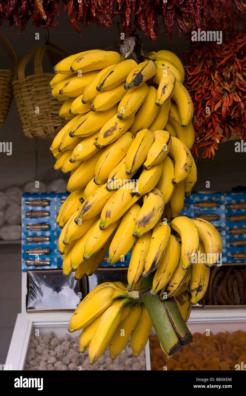 Bunch of bananas at Funchal Market Madeira Stock Photo Alamy