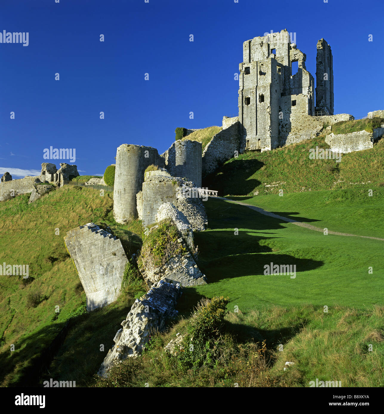 Corfe Castle Estate Stock Photo Alamy