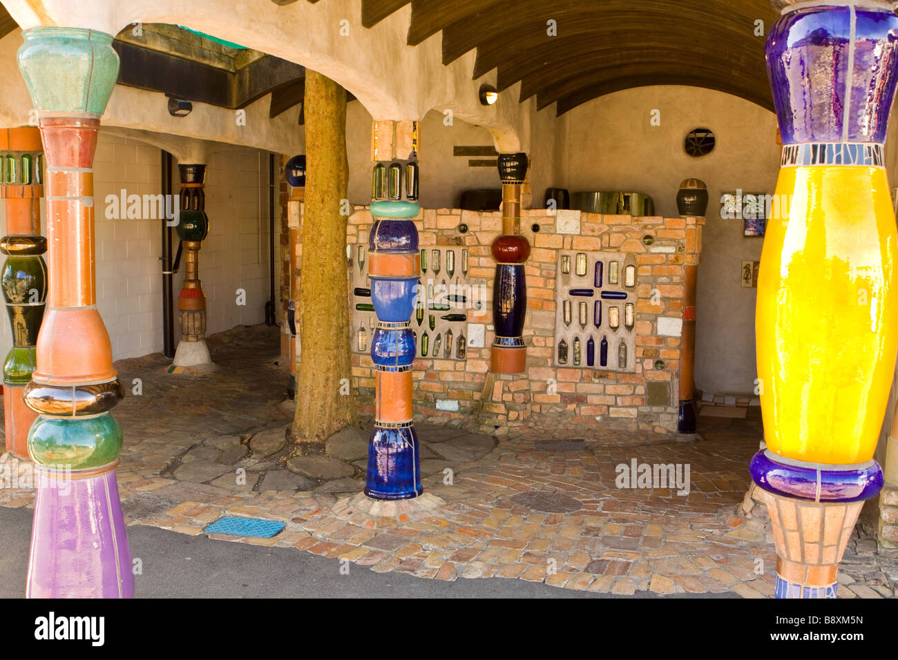 Hundertwasser Toilet Kawakawa Stock Photo