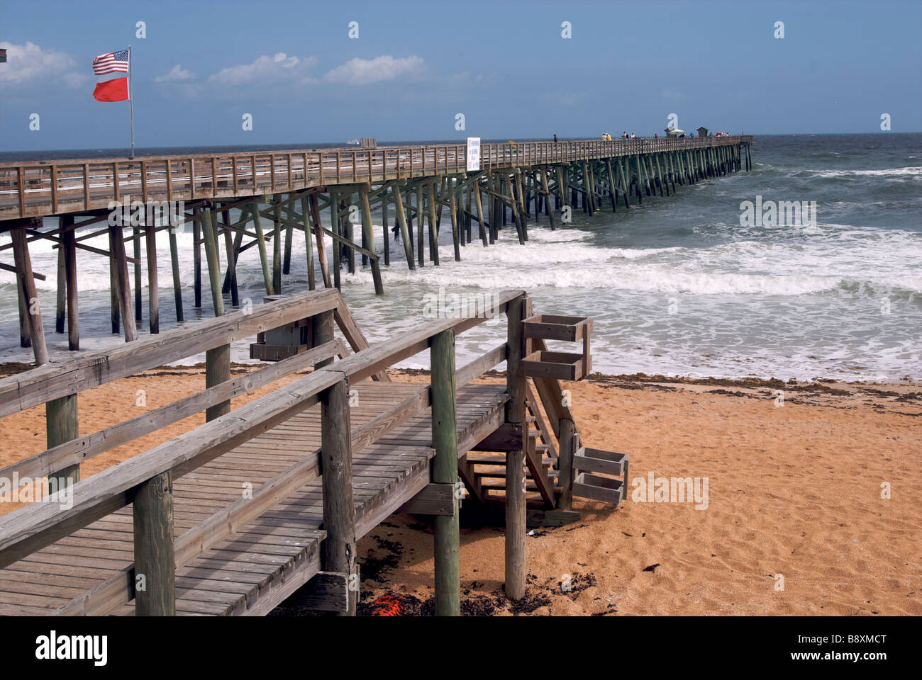 Flagler beach Florida pier Stock Photo
