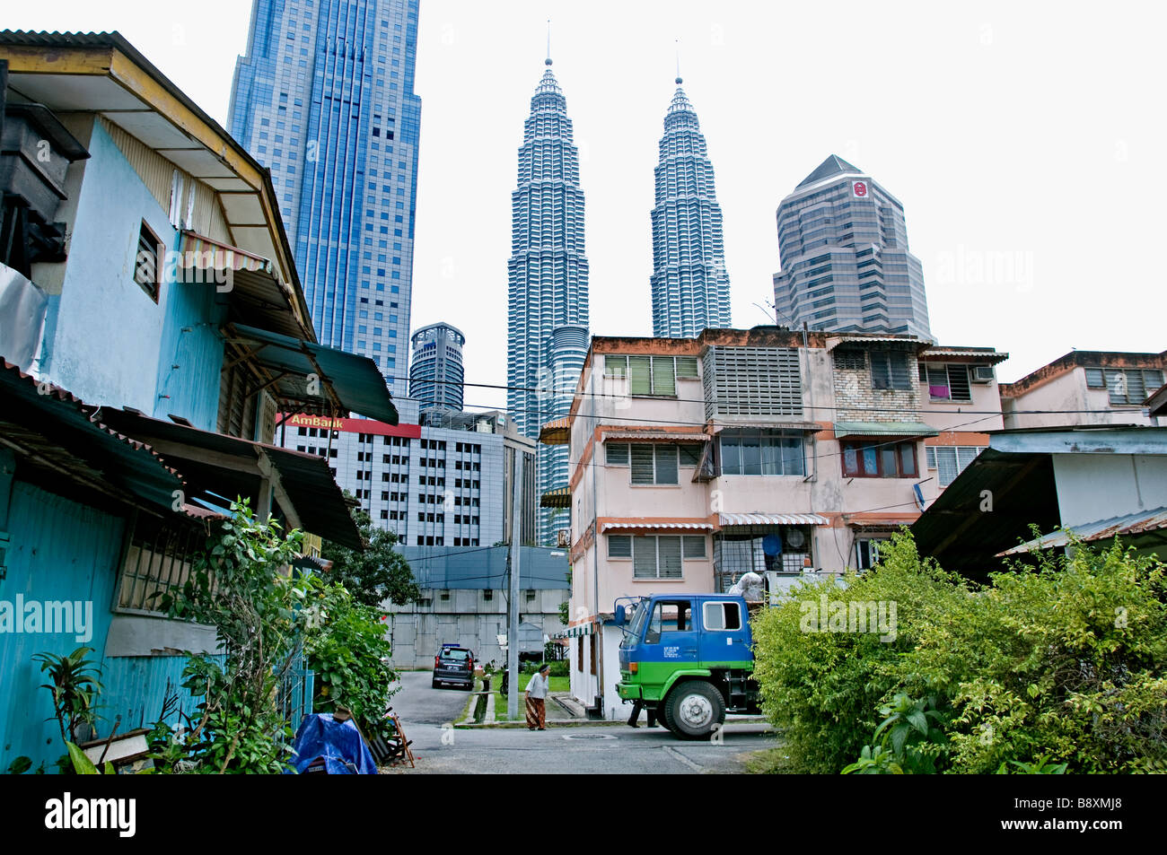 old neighbourhood near Petronas Twin Towers  Kuala Lumpur City Centre KLCC Jalam Ampang Malaysia Stock Photo