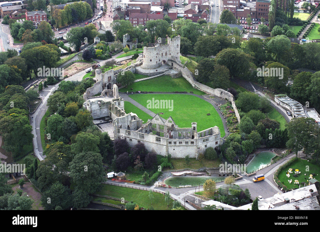 Aerial view of Dudley Castle and Zoo West Midlands England Uk Stock
