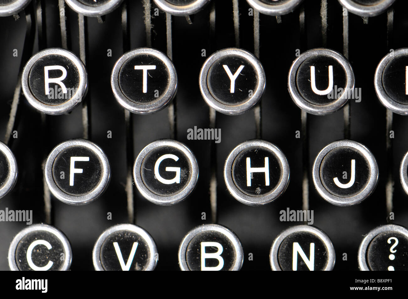 Keyboard of an old typewriter Stock Photo