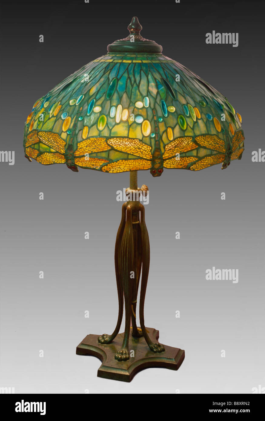 Tiffany Dragonfly leaded glass lamp Stock Photo Alamy