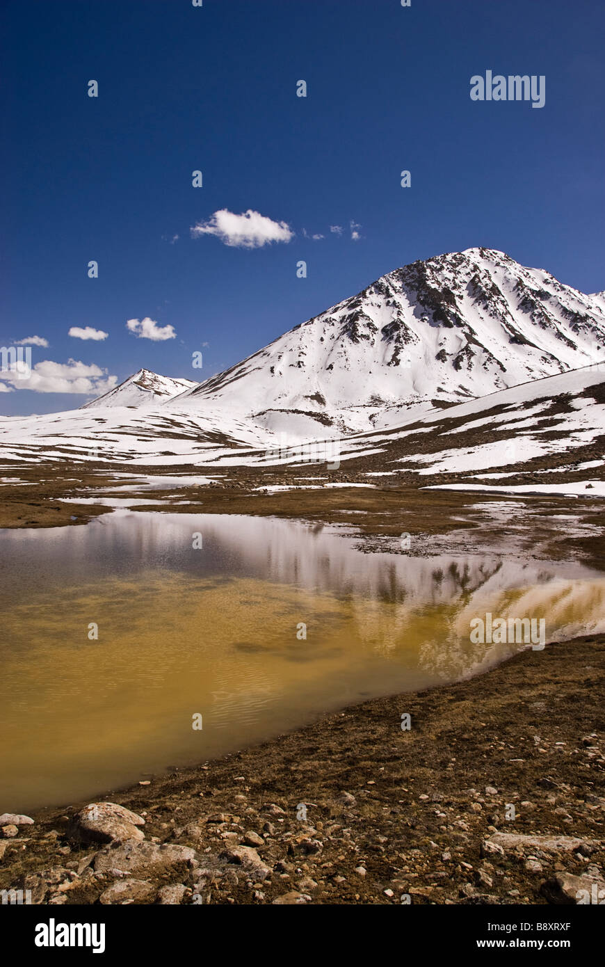 Lake on the Pamir highway, Tajikistan, Asia. Stock Photo