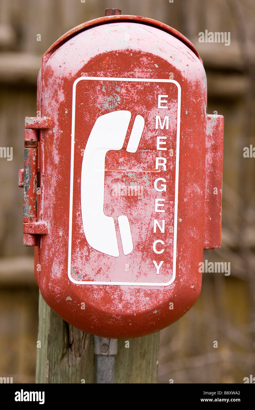 Emergency telephone box Stock Photo - Alamy