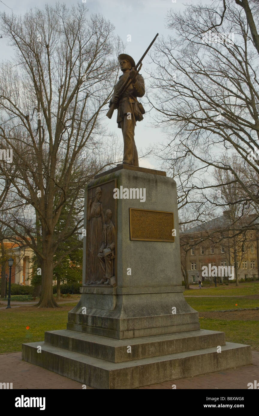 'Silent Sam' Confederate Soldier Memorial at the University of North Carolina at Chapel Hill Stock Photo