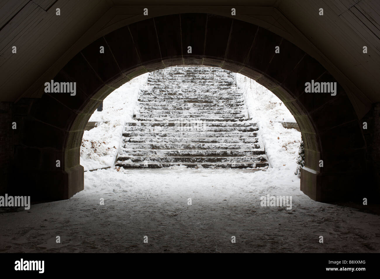 Tunnel in Central Park Stock Photo Alamy