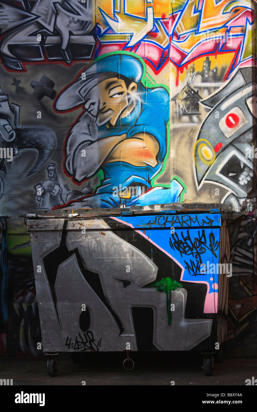 Graffiti Five Points neighborhood Queens New York Stock Photo Alamy