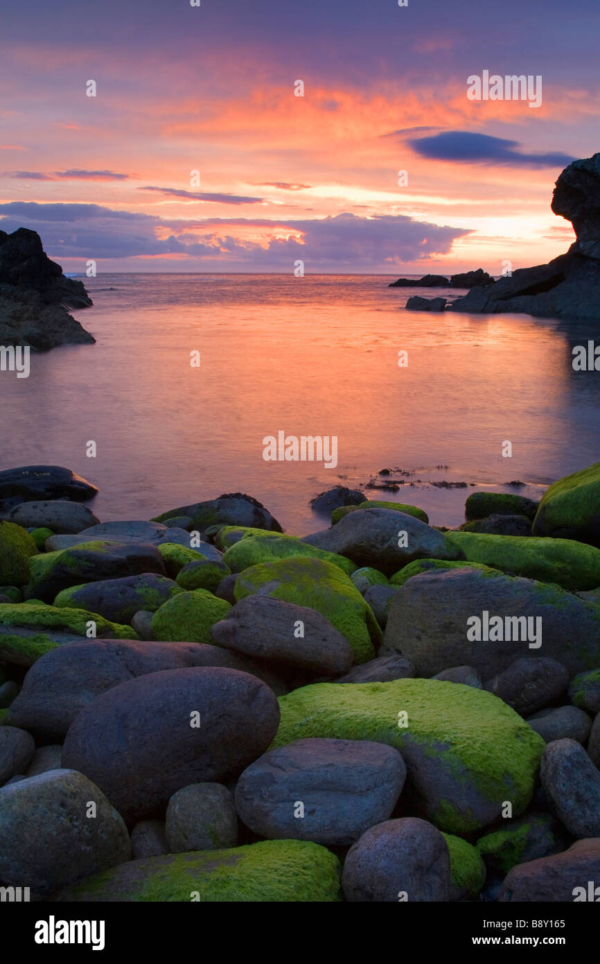 Sunset over the ocean, Clogher Head, Dingle, Dingle Peninsula, County