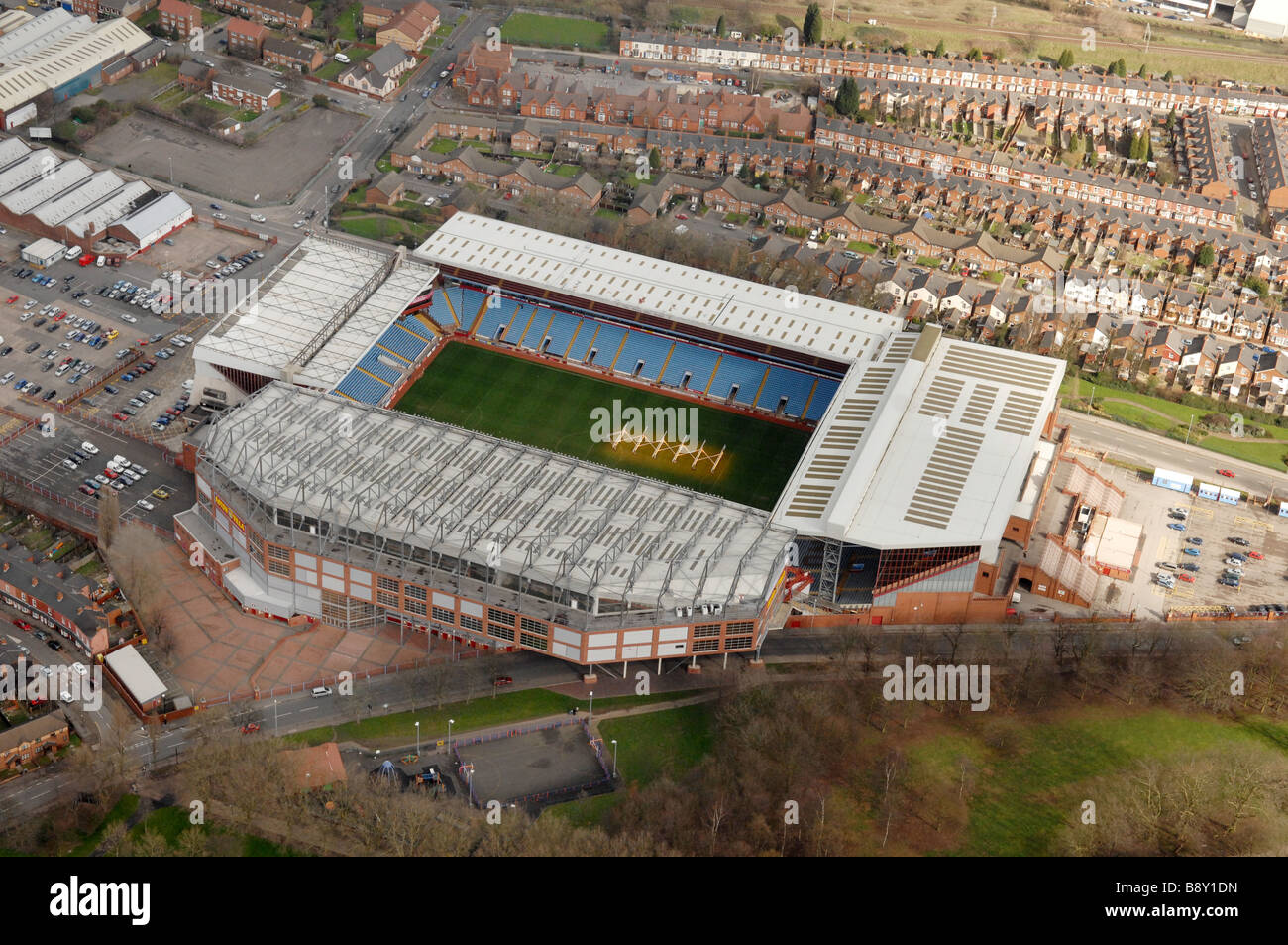 Aerial view of Aston Villa FC football stadium Villa Park Birmingham England Uk Stock Photo