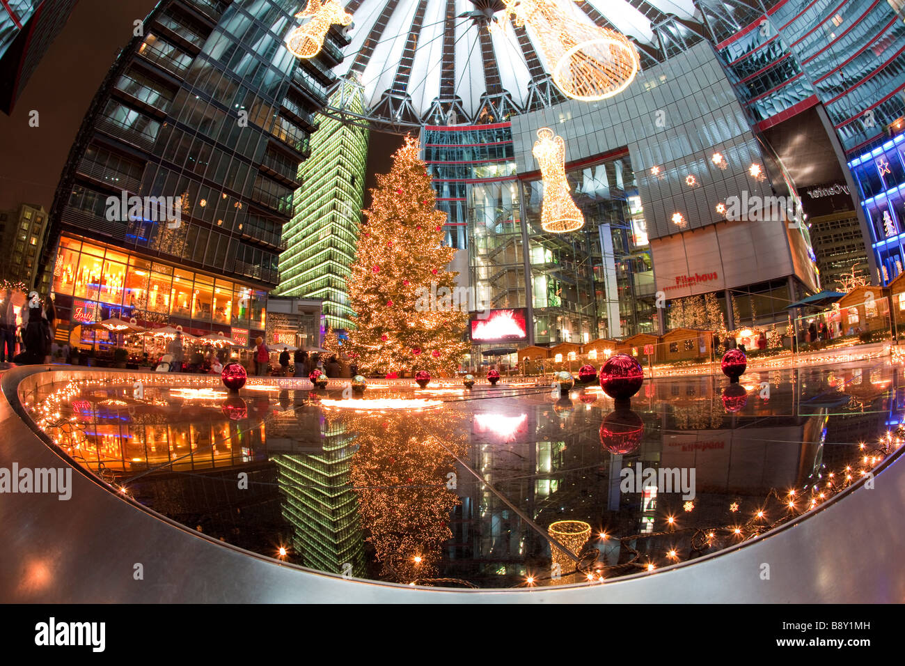Sony Center at Christmas Potsdamer Platz Berlin Germany Stock Photo