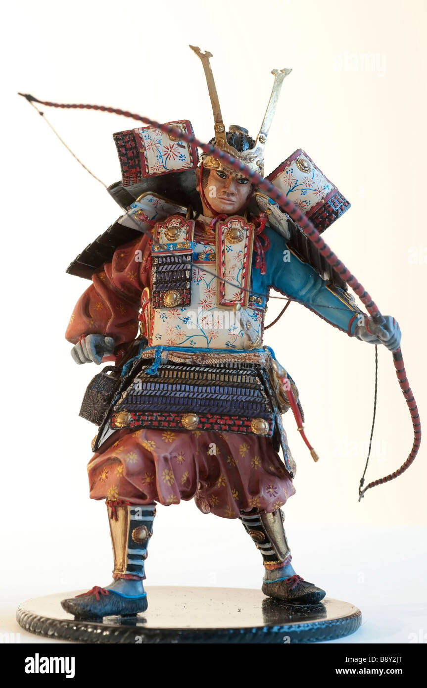 Painted Samurai figure Stock Photo