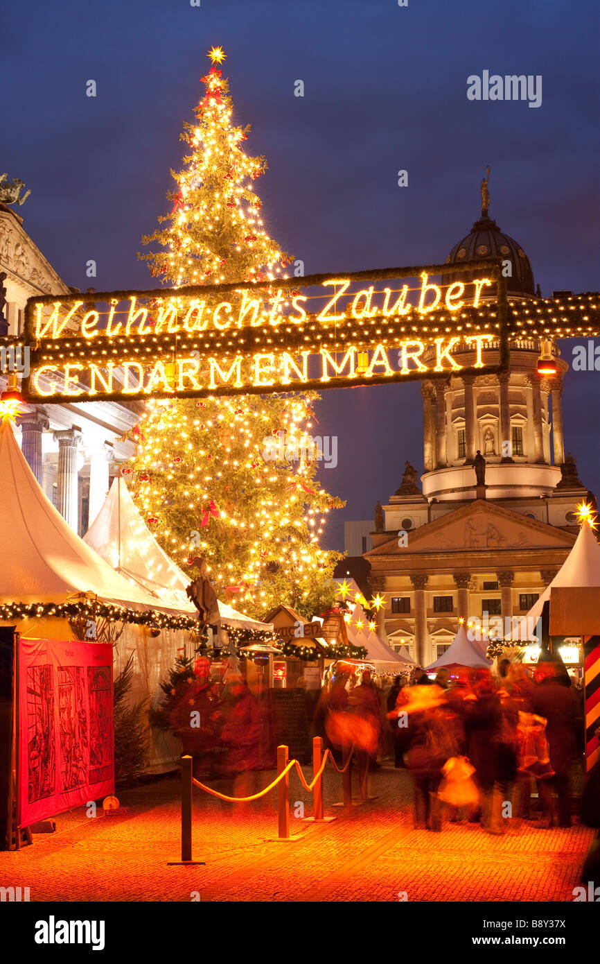 Christmas market on the Gendarmenmarkt Berlin Germany Stock Photo