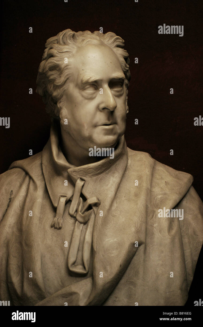 Sculpture in the North Gallery at Petworth House a bust of Lord John Townsend 1813 by John Carew 1785 1868 Stock Photo