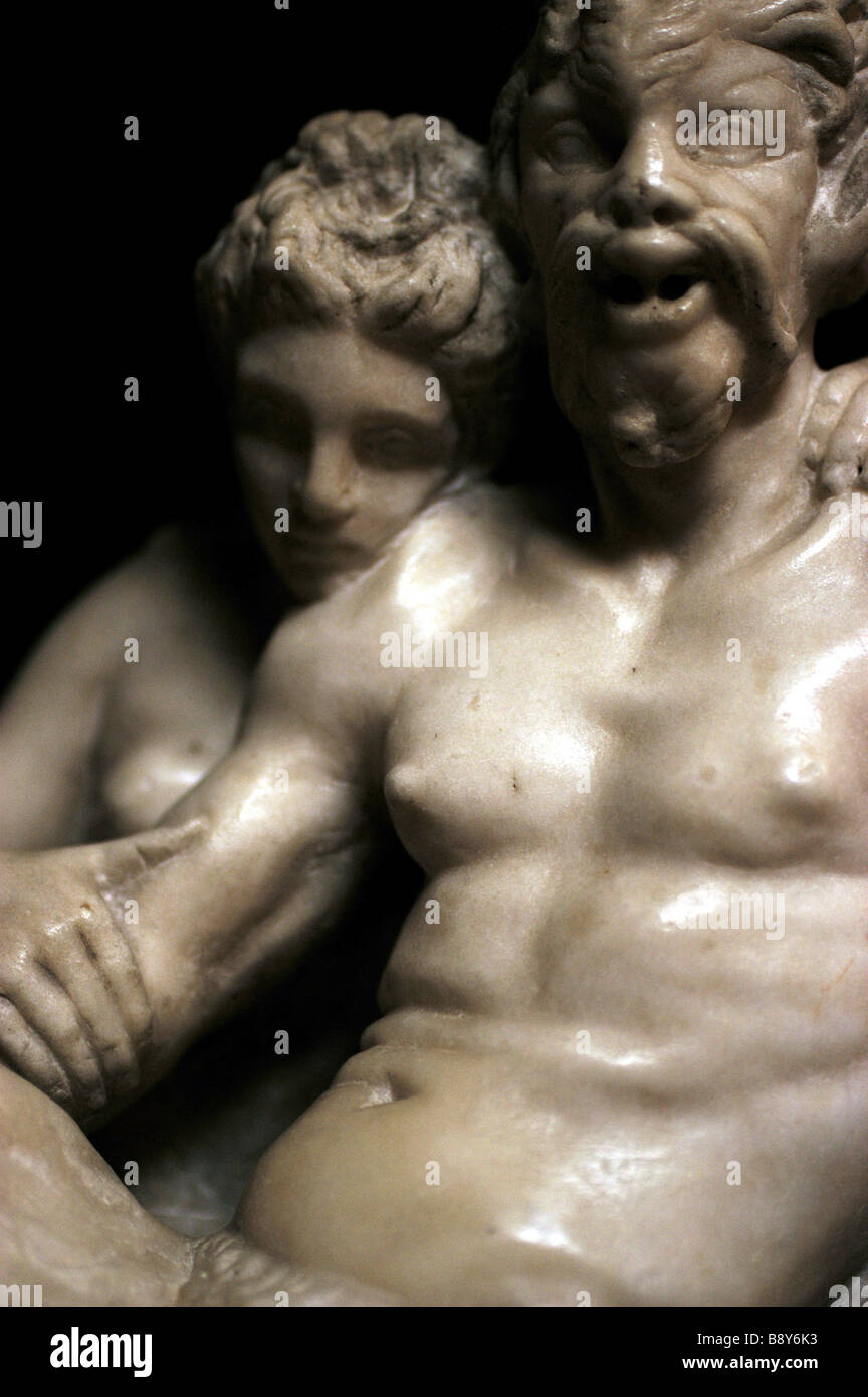Roman Satyr and Maenad in the North Gallery at Petworth House Stock Photo
