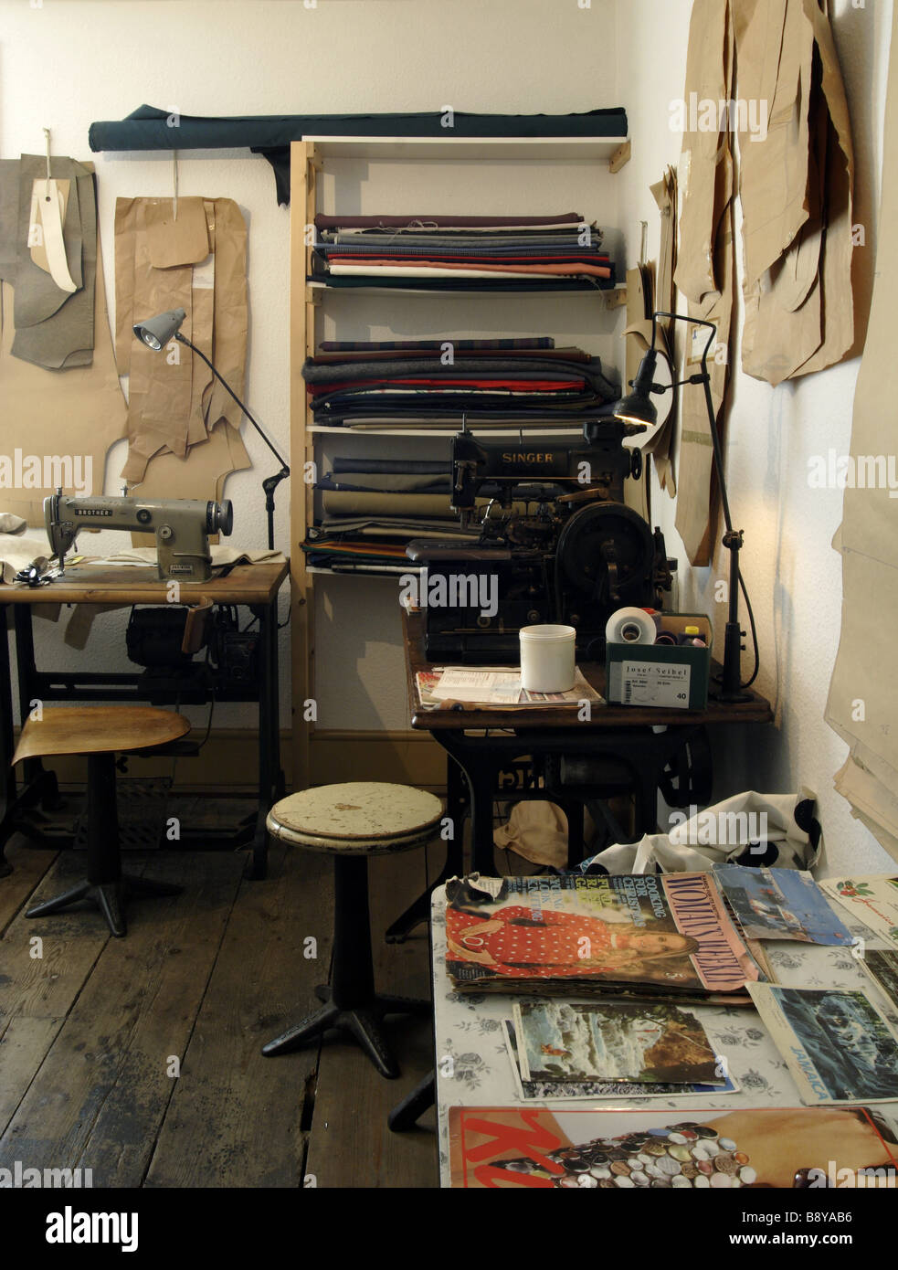 The workroom in the 1970s tailor s shop at the Birmingham Back to Backs