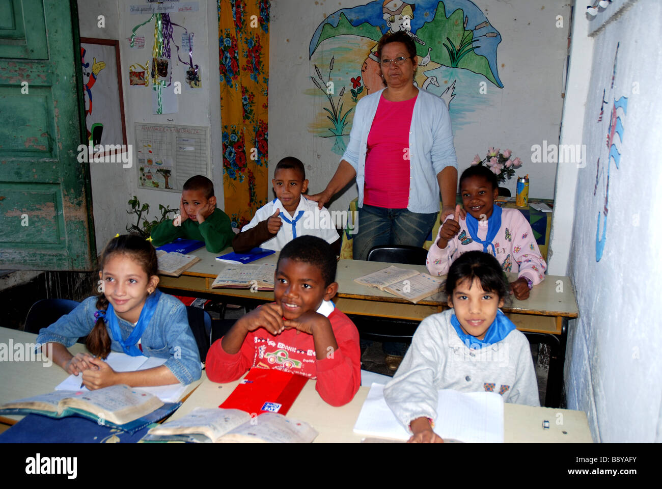 Elementary school class in classroom Trinidad Cuba Stock Photo