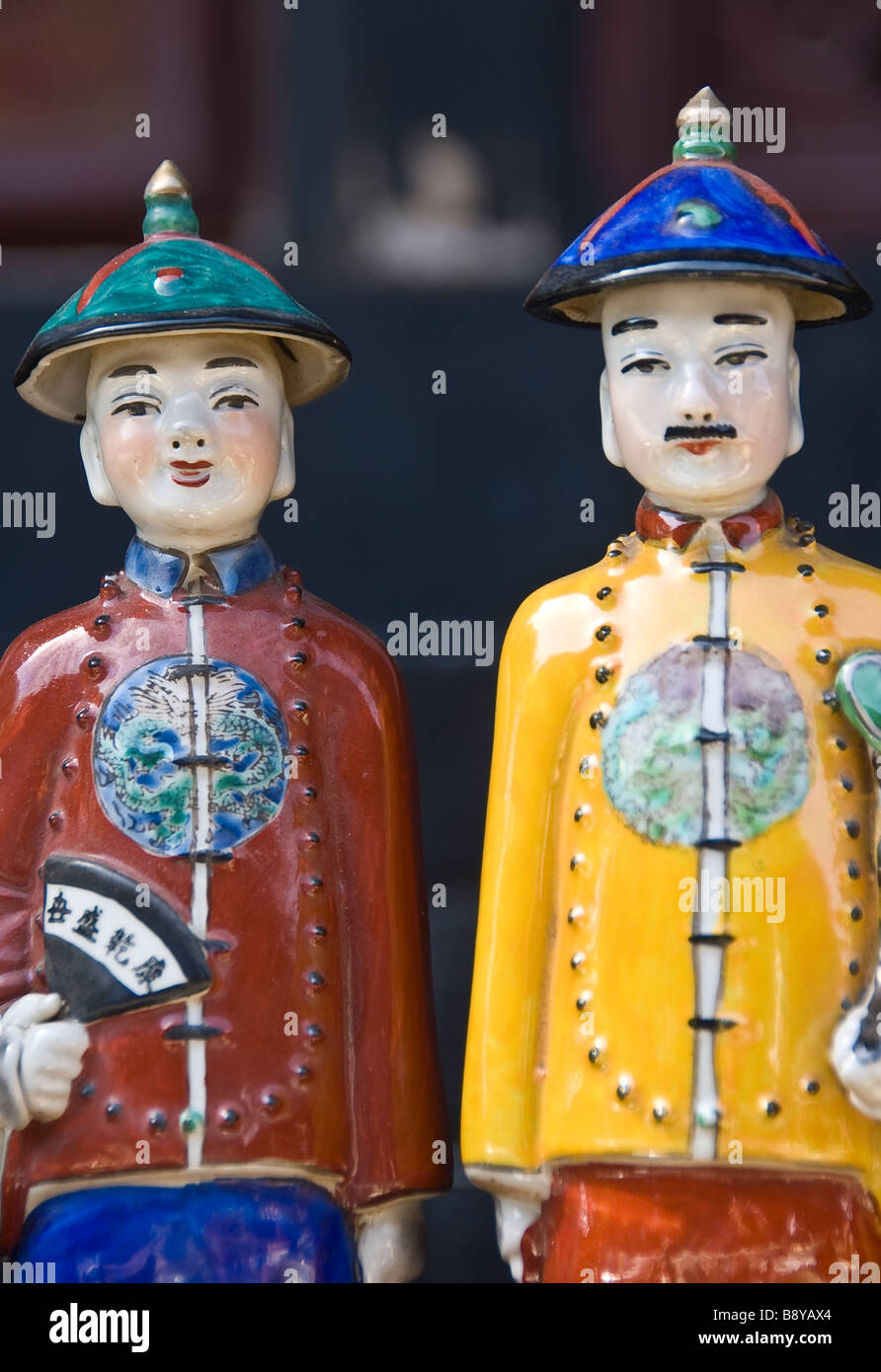 Traditional Chinese ceramic figurines in a market Pingyao Shaanxi