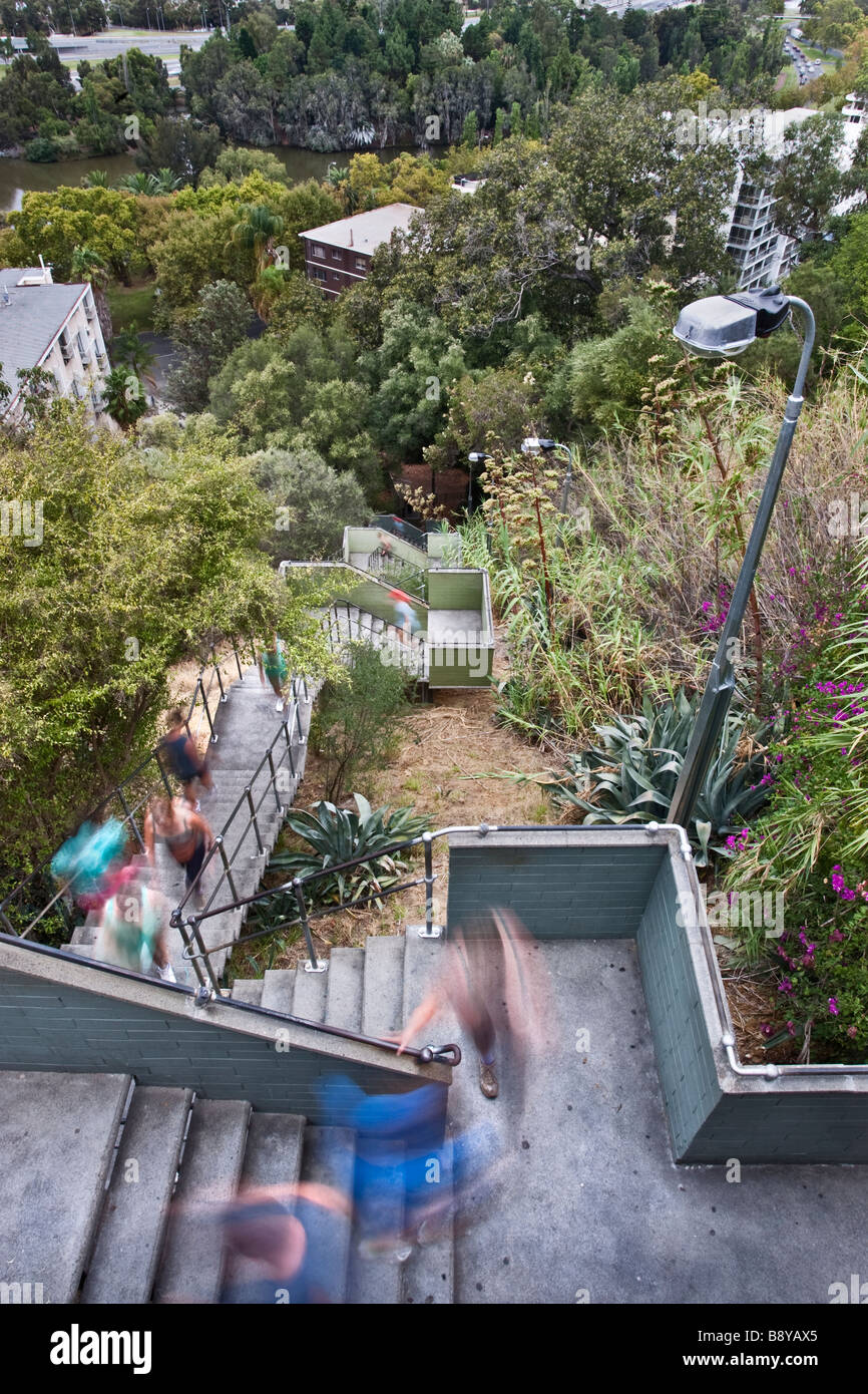 People walking up 'Jacob's Ladder' steps in Perth, Western Australia