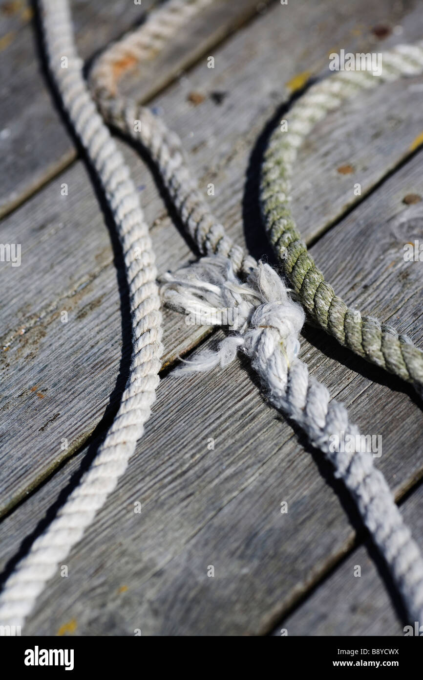 Rope on a jetty Sweden Stock Photo - Alamy