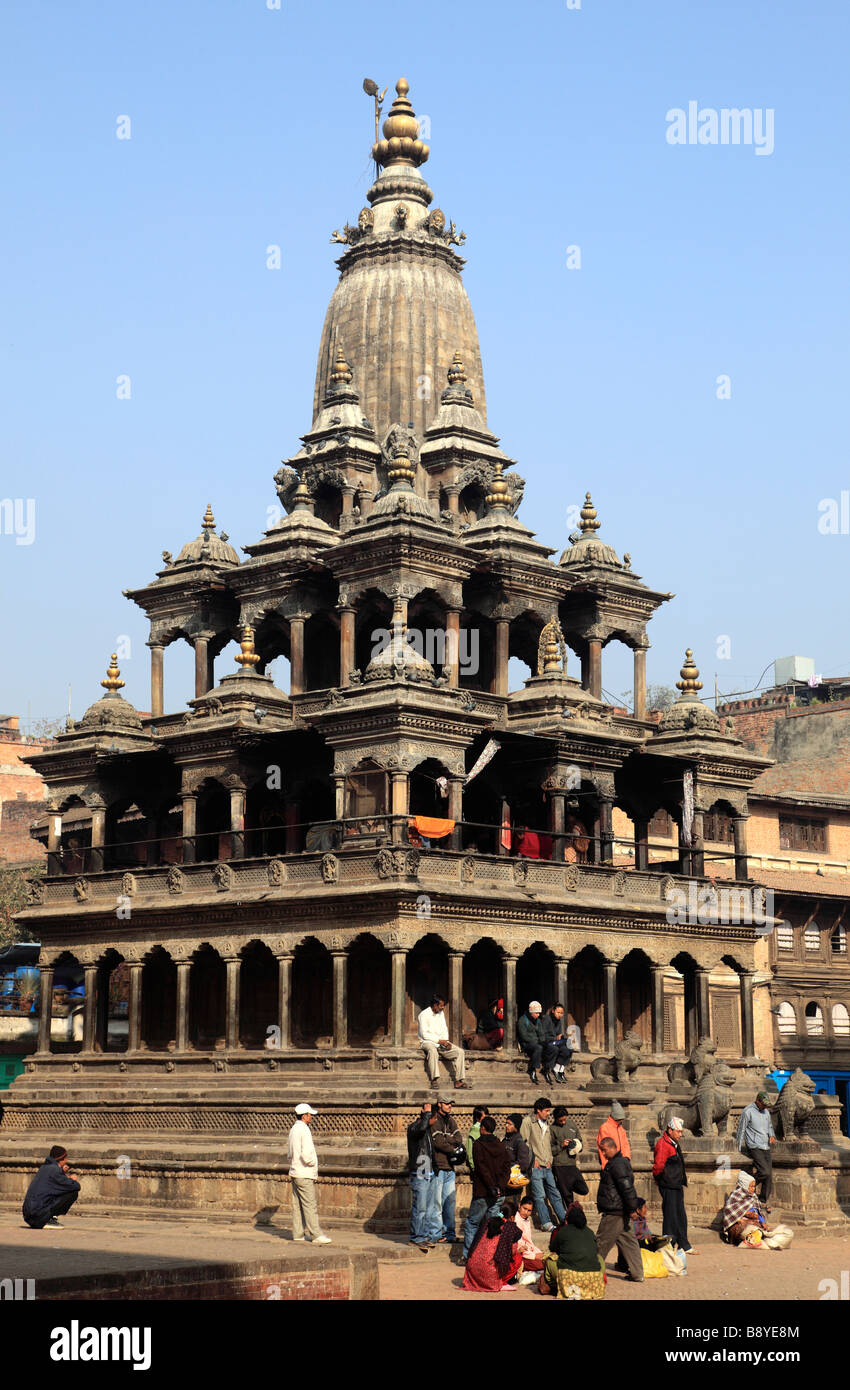 Nepal Kathmandu Valley Patan Durbar Square Krishna Mandir Stock Photo