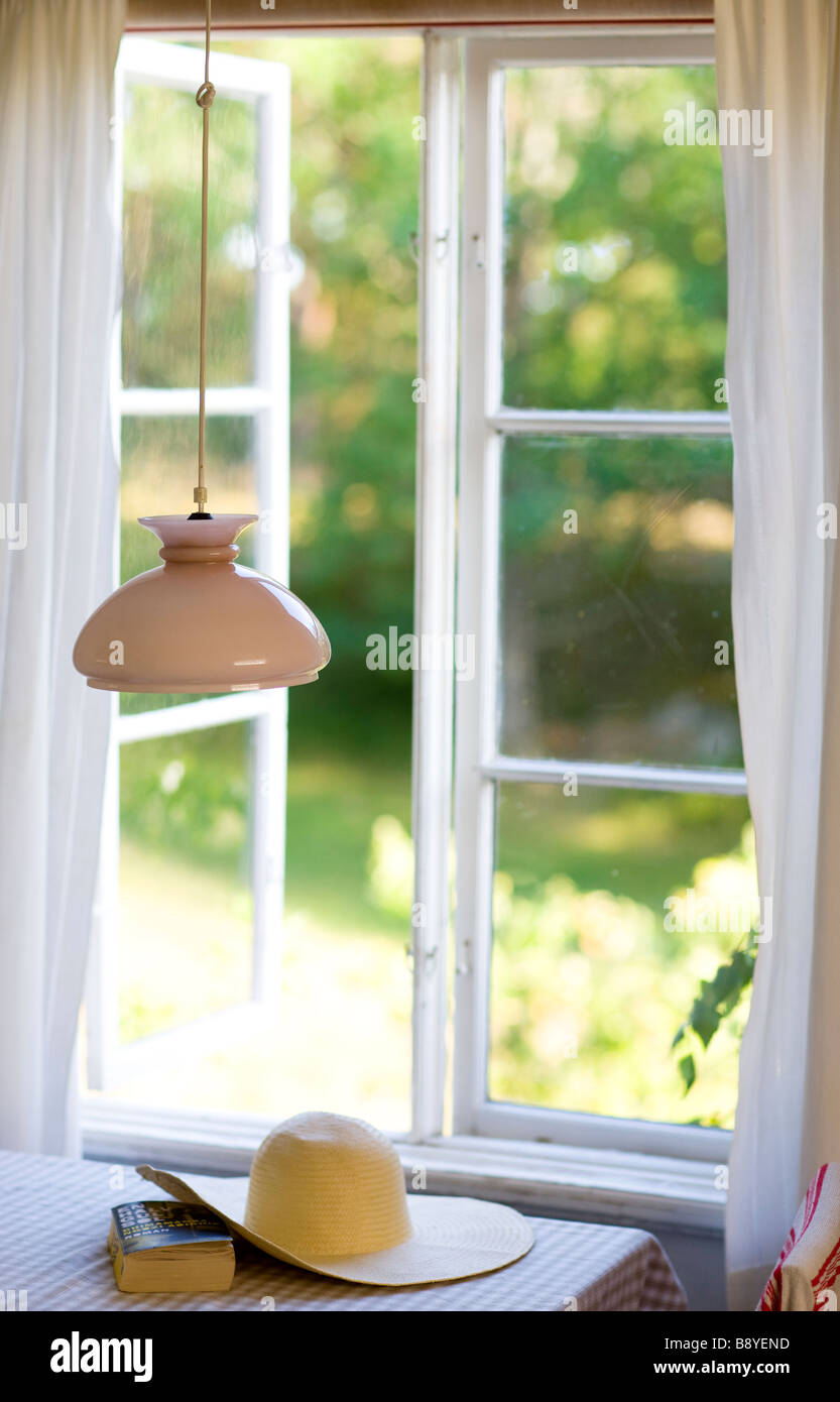 An open window Sweden. Stock Photo