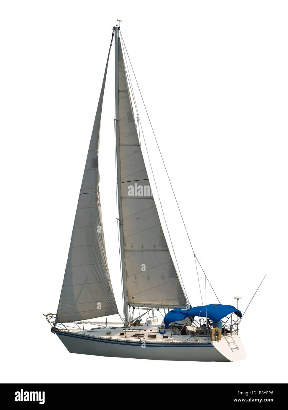 Sailboat isolated on white Stock Photo