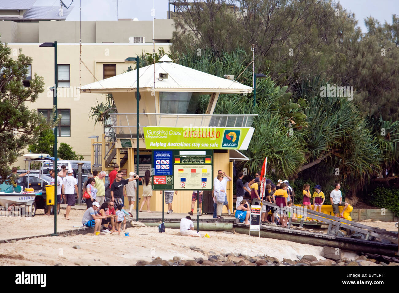 Surf Lifesaving Station Noosa Heads Main Beach Australia Stock Photo