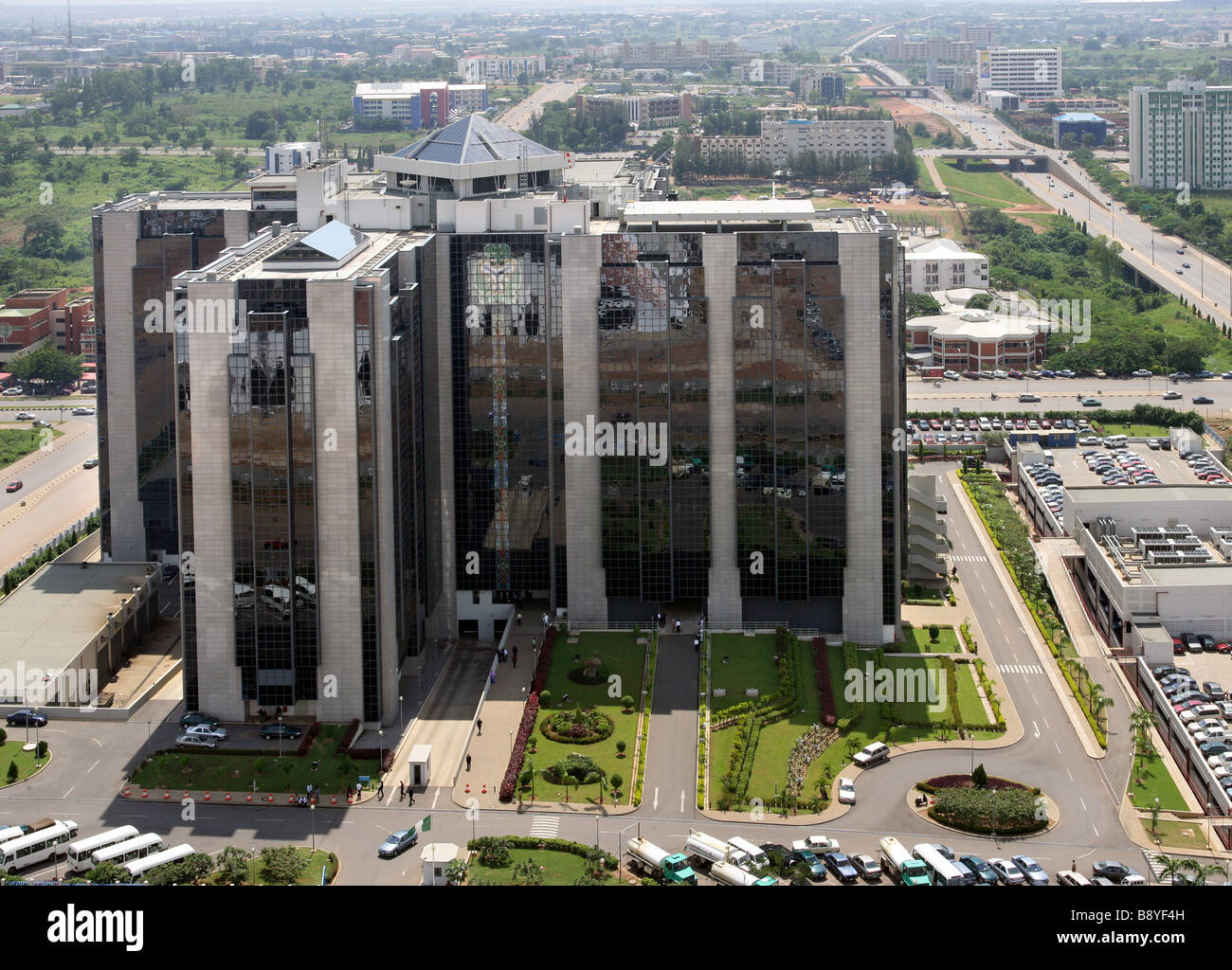 Nigeria: National Bank of Nigeria headquarter in the capital Abuja Stock Photo