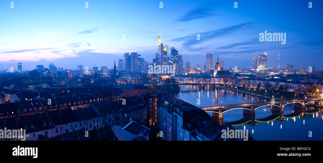 City Skyline Frankfurt Am Main Hessen Germany Stock Photo