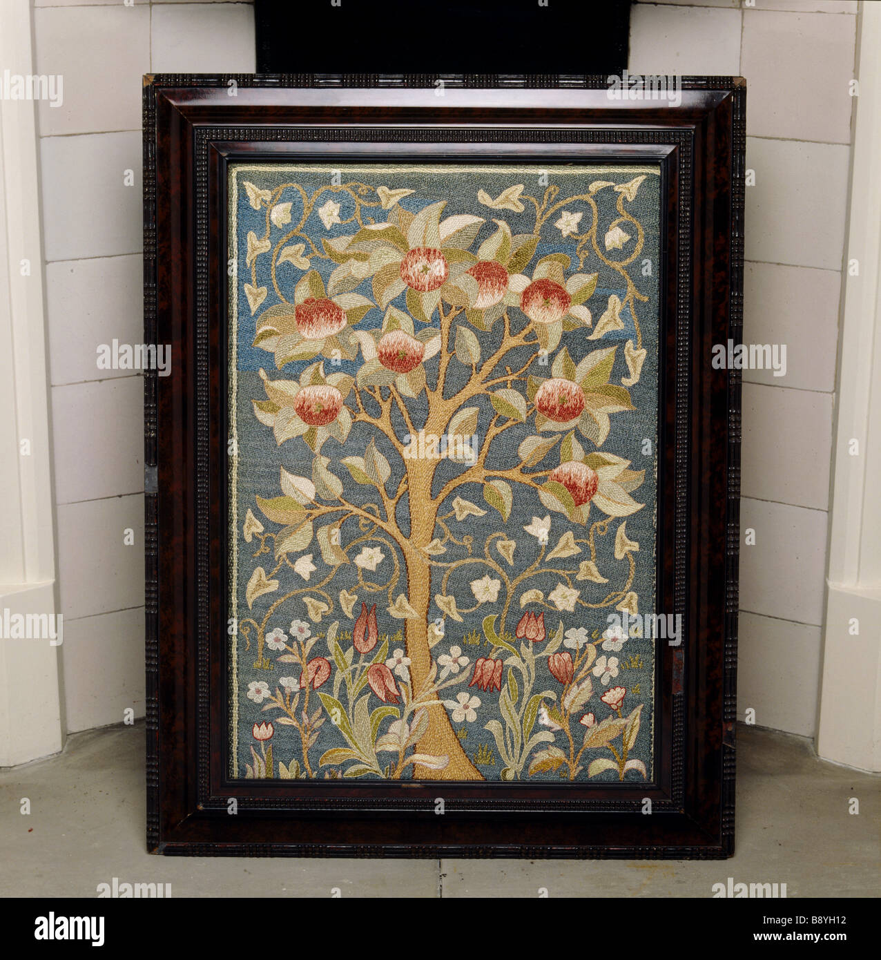 Embroidered fire screen in the North Bedroom Stock Photo Alamy