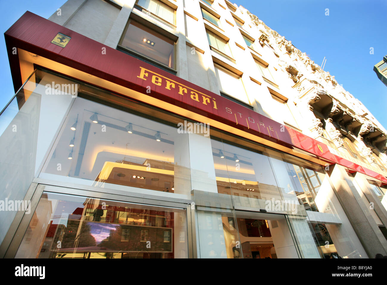 Ferrari Store, Piazzetta Liberty, Milan, Lombardy, Italy Stock Photo