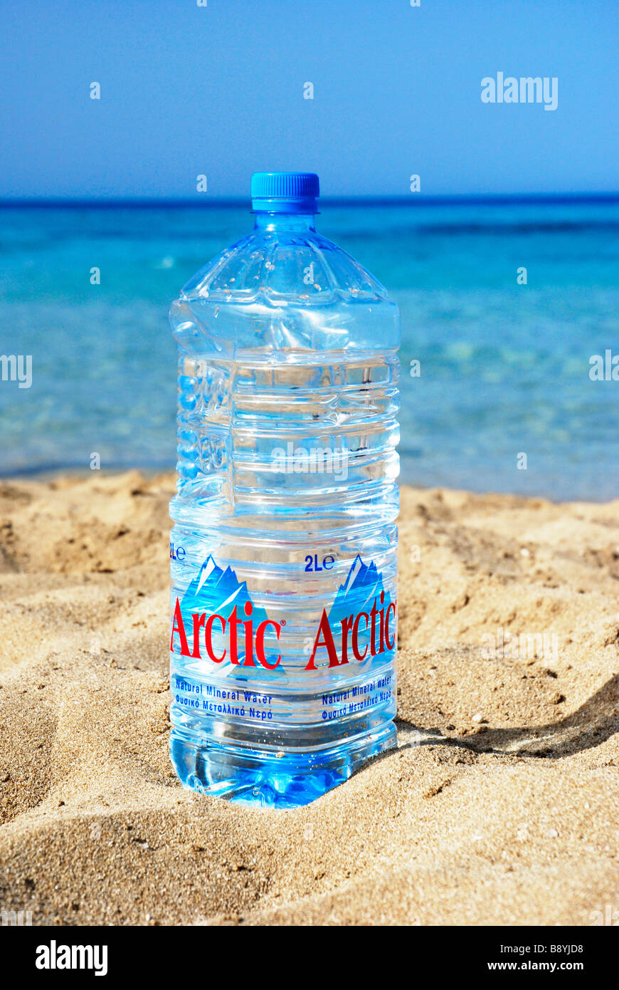 Bottled water at the beach in Protaras, Cyprus Stock Photo 22734804