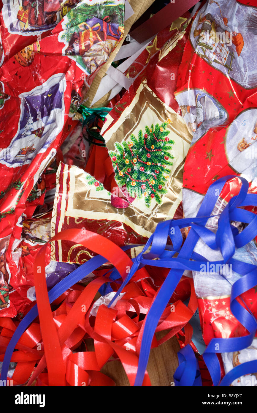 Gift-wrapping paper in Christmas time Sweden. Stock Photo