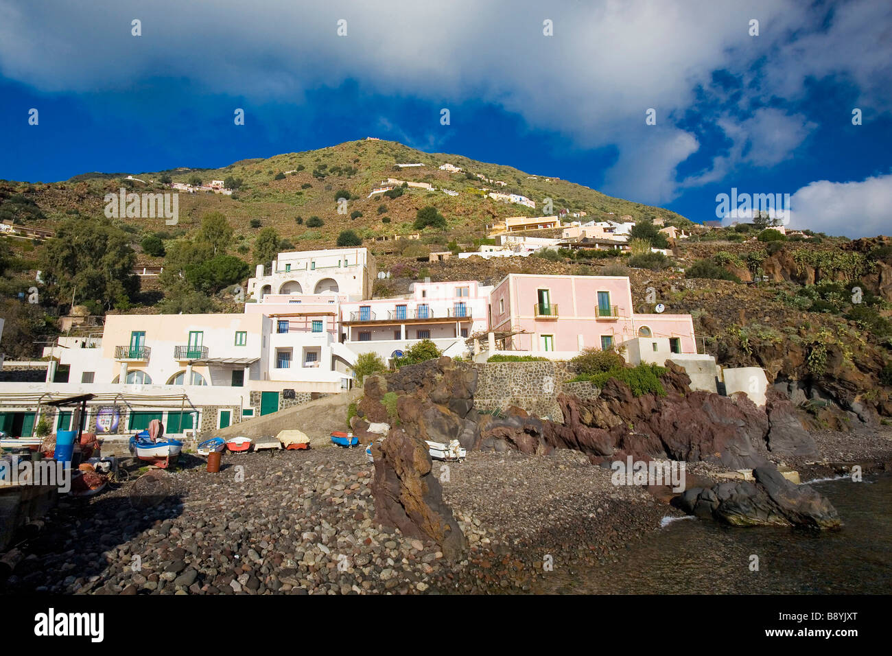 Alicudi island, North Coast, Sicily, Italy Stock Photo