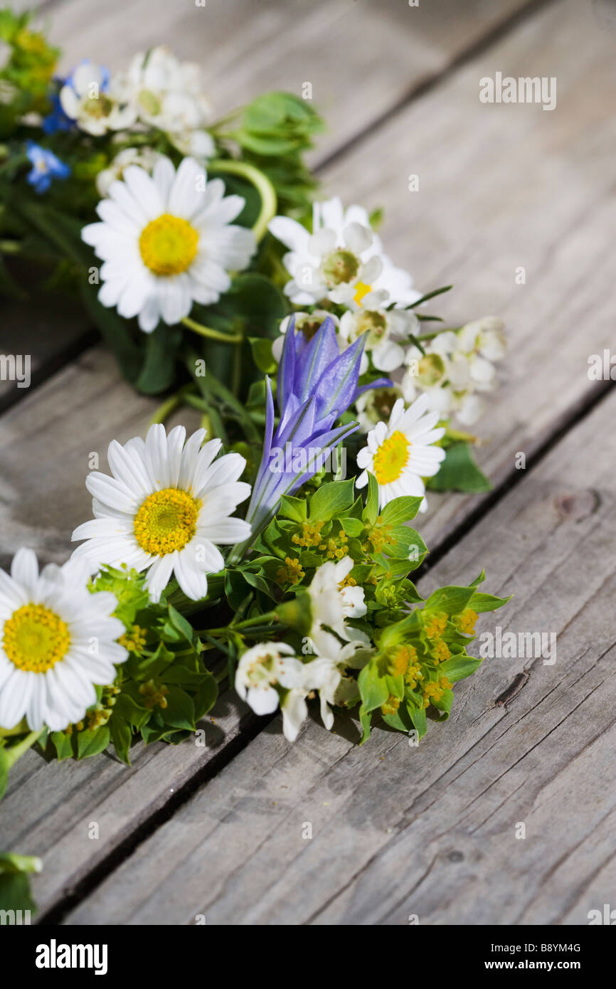 Wreath of flowers Sweden Stock Photo Alamy