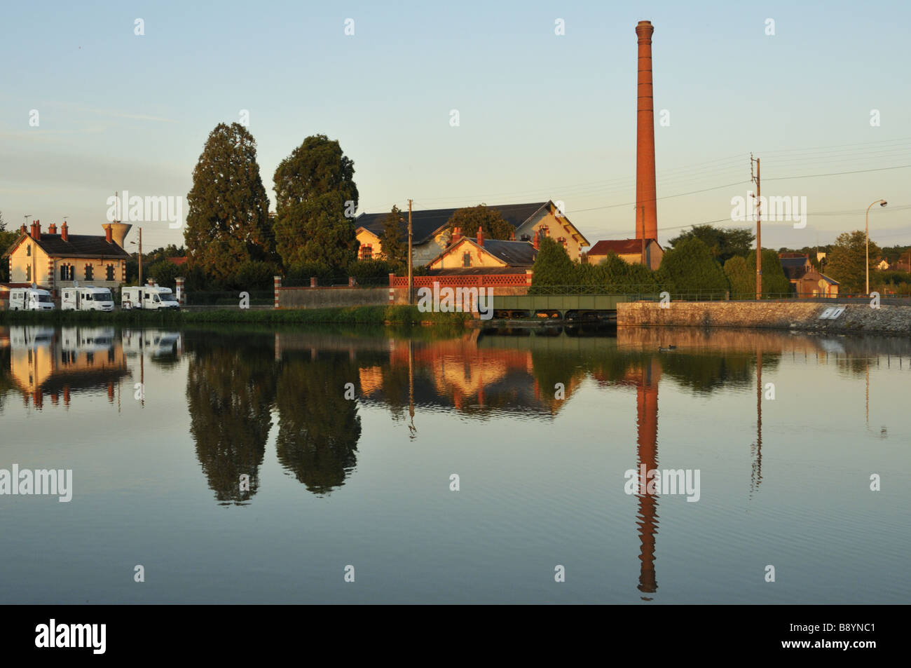 Dusk over Briare Canal at Briare le Canal France Stock Photo