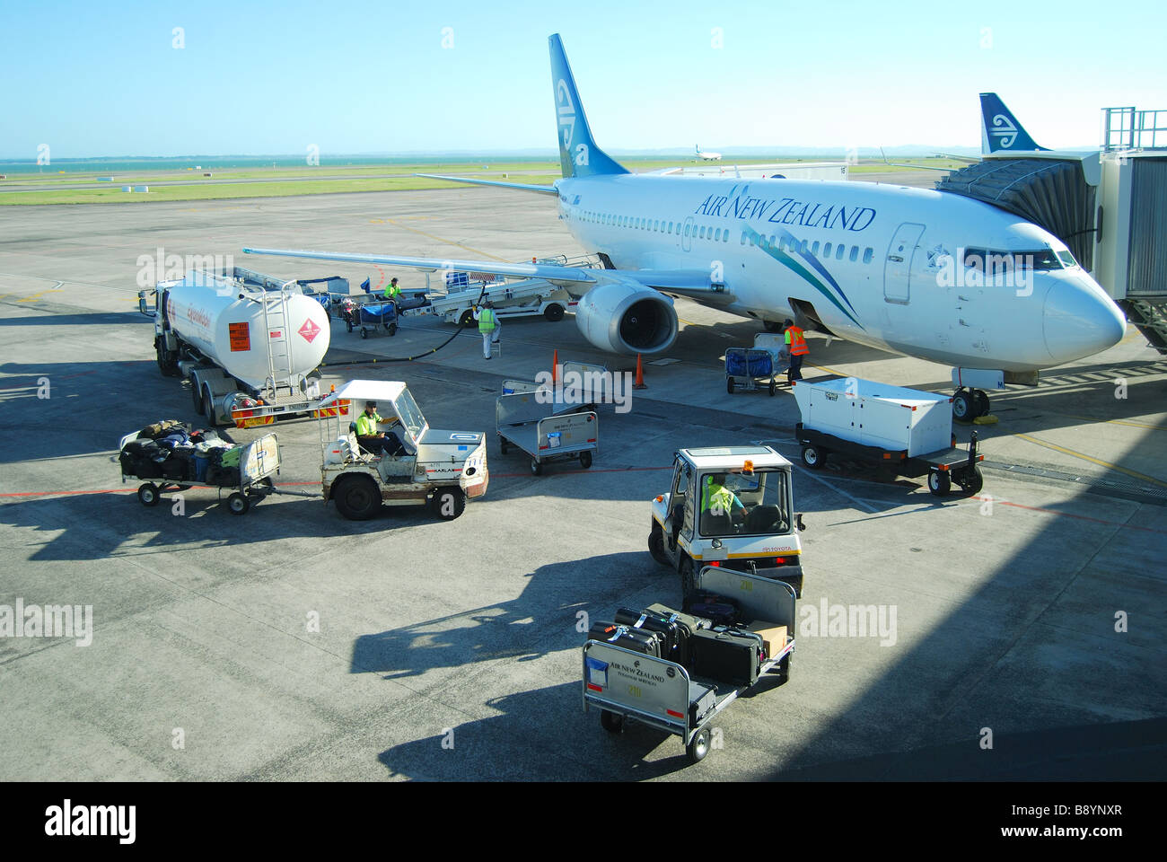 Air New Zealand aircraft, Domestic Terminal, Auckland International Airport, Mangere, Auckland, North Island, New Zealand Stock Photo