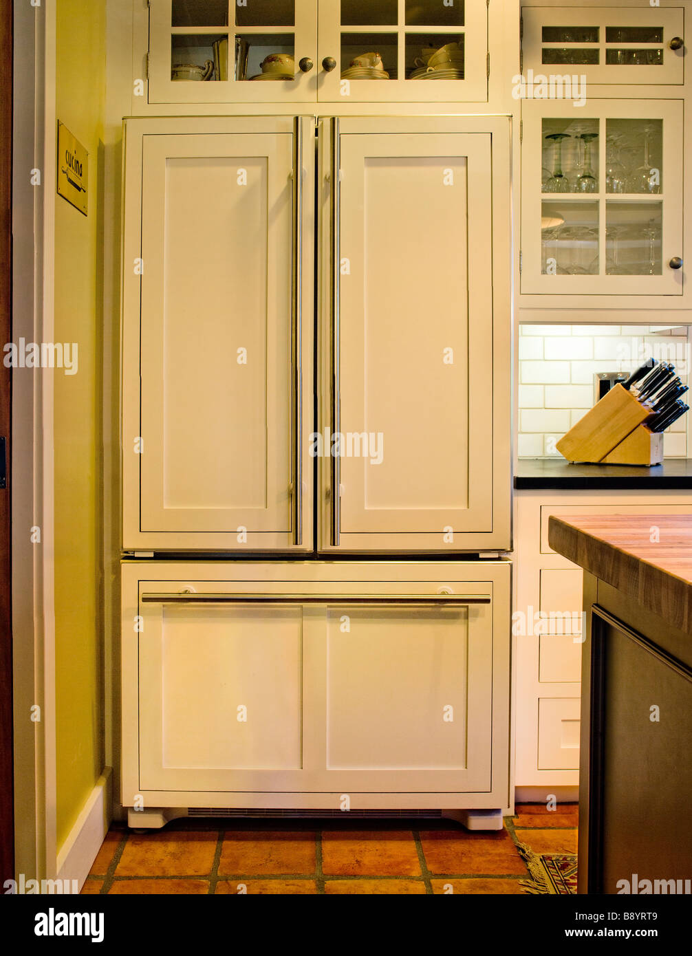 Picture of Detail refrigerator with custom panels Stock Photo - Alamy