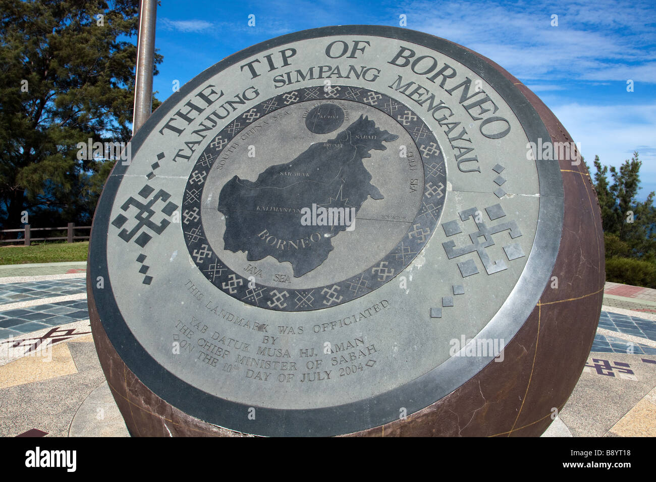 The Tip of Borneo monument at Tanjung Simpang Mengayau near Kudat and Bak Bak in Sabah Malaysia Stock Photo