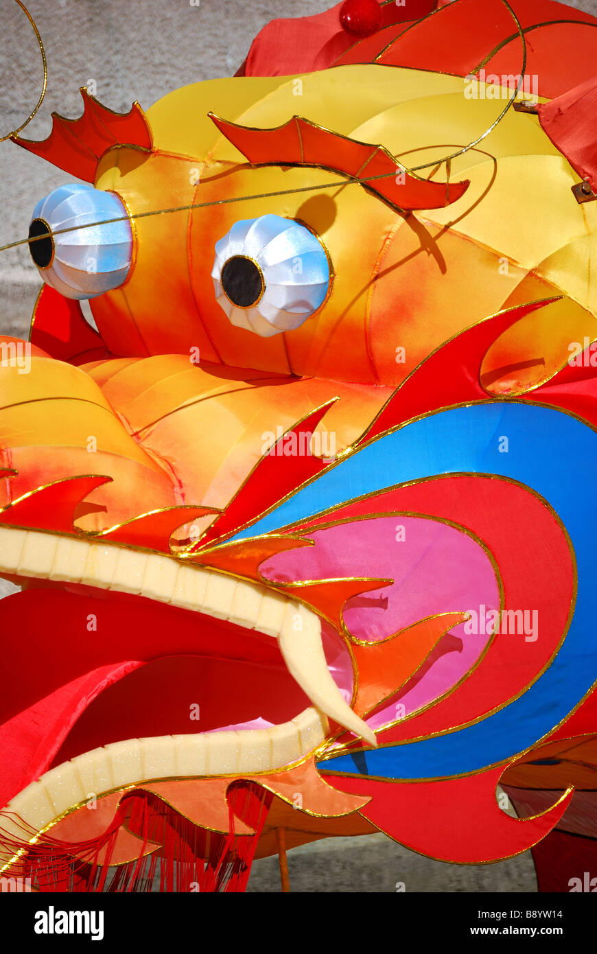 Paper Dragon, Chinese Lantern Festival, Victoria Square, Christchurch, Canterbury, South Island, New Zealand Stock Photo