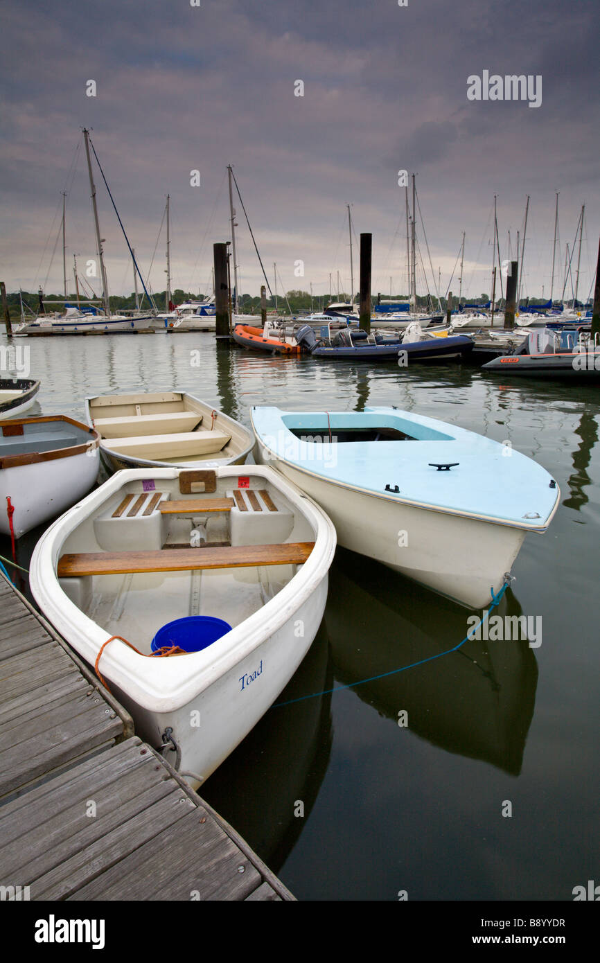Boats tied up at Hamble Marina Hampshire England Stock Photo Alamy